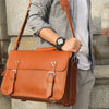Sac a dos Cartable Cuir Caramel