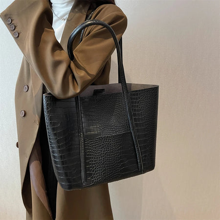 Sac Cabas Noir Cuir