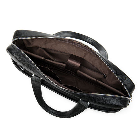 sac porte document en cuir véritable noir