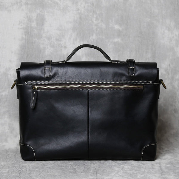 Cartable en Cuir Noir Homme