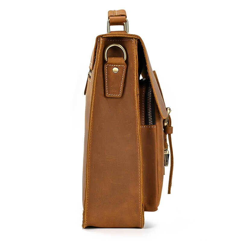 cartable cuir porte document vintage marron 