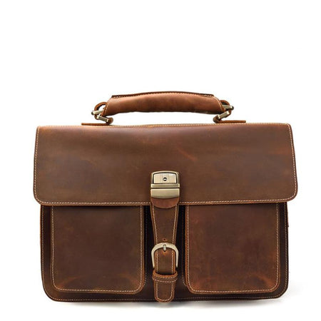 valisette porte document en cuir marron